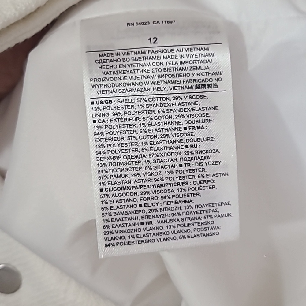 Banana Republic White Tweed Zipper Moto Jacket Blazer - Picture 7 of 7